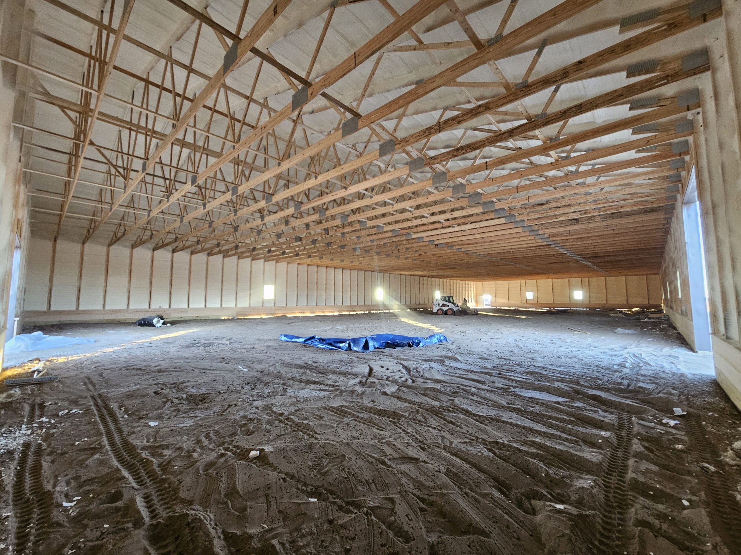 Pre-pour construction site with sub-slab insulation prep in Fargo ND