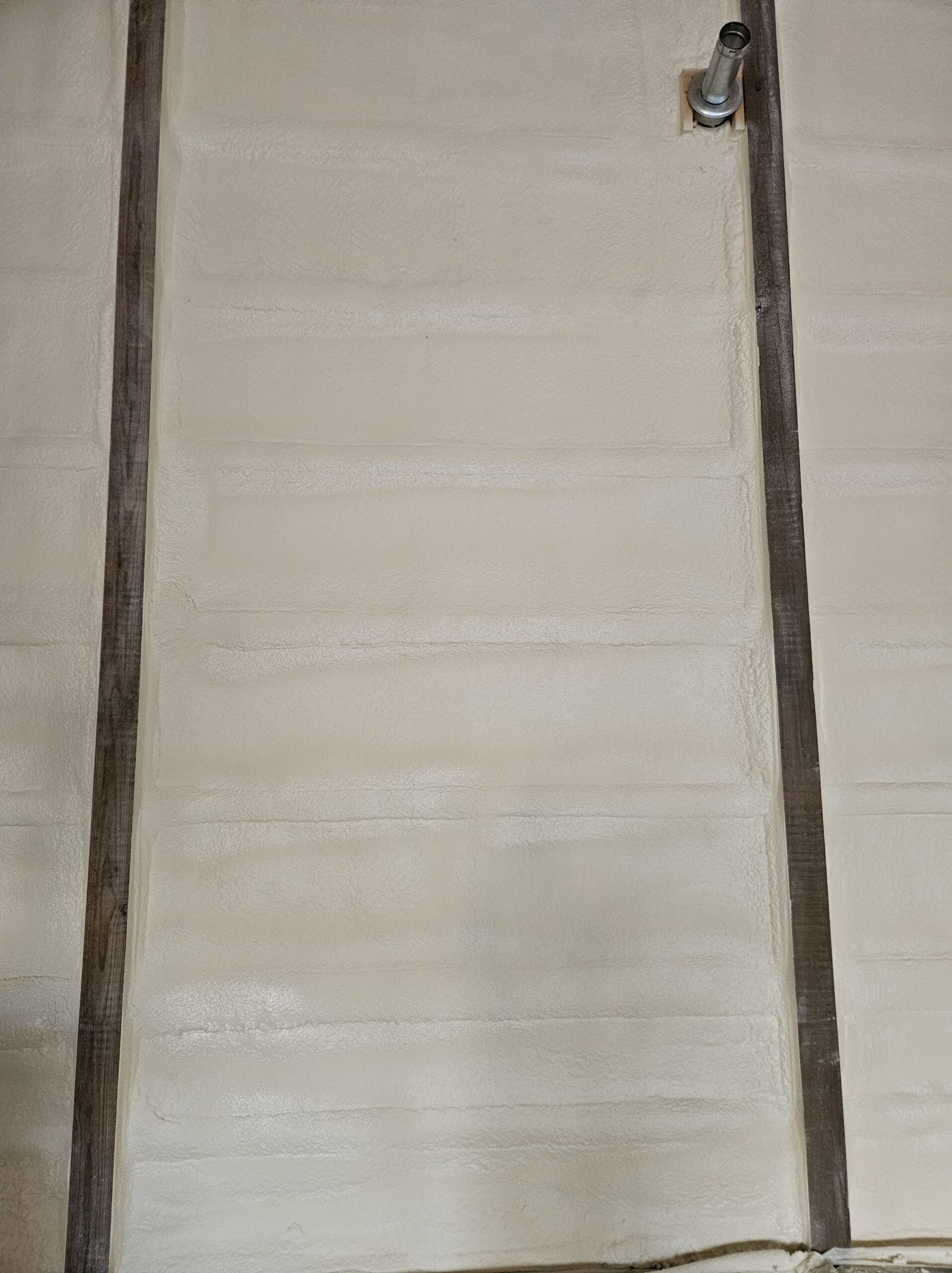 Spray foam crawl space insulation applied to Fargo ND residential foundation walls