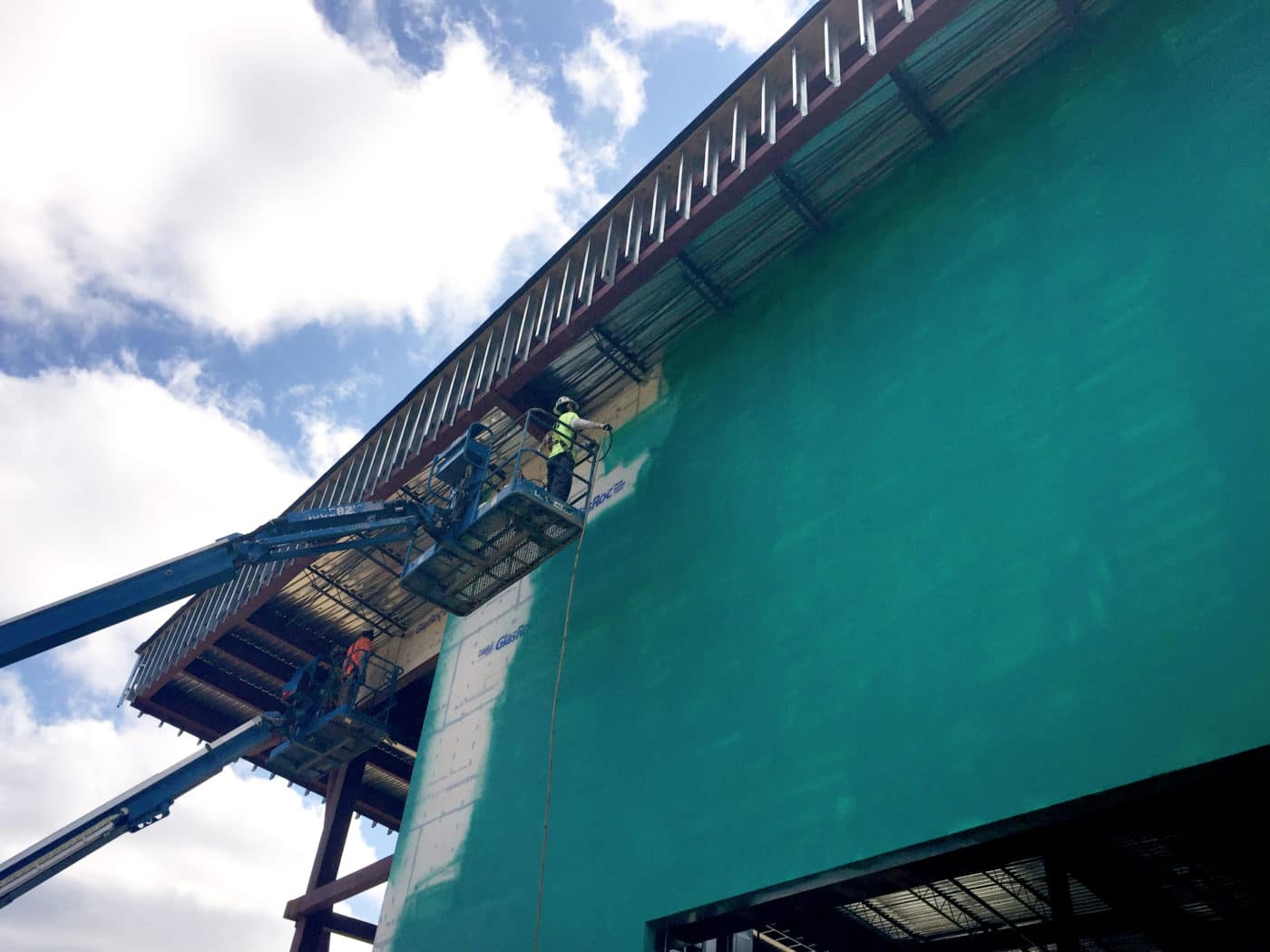Air barrier membrane integration during commercial renovation in Brainerd, MN